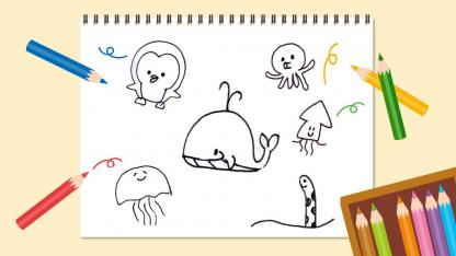 10秒でサッと描ける!「海の生き物」の描き方【保育士のイラスト講座】
