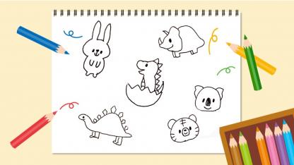 10秒でサッと描ける!子どもに人気の恐竜&動物【保育士のイラスト講座】