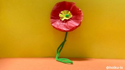 お花紙でつくるポピー｜子どもが作れる簡単工程画像付き