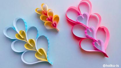 【七夕折り紙】ダブルハートの七夕飾り｜子どもが一人で作れる簡単手順を解説