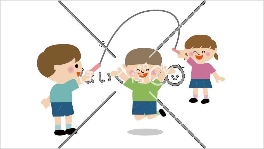 くまさんくまさん①｜縄跳び遊び【イラスト】