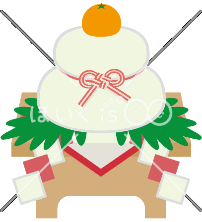 鏡もち｜1月のおたよりイラスト【PNG】