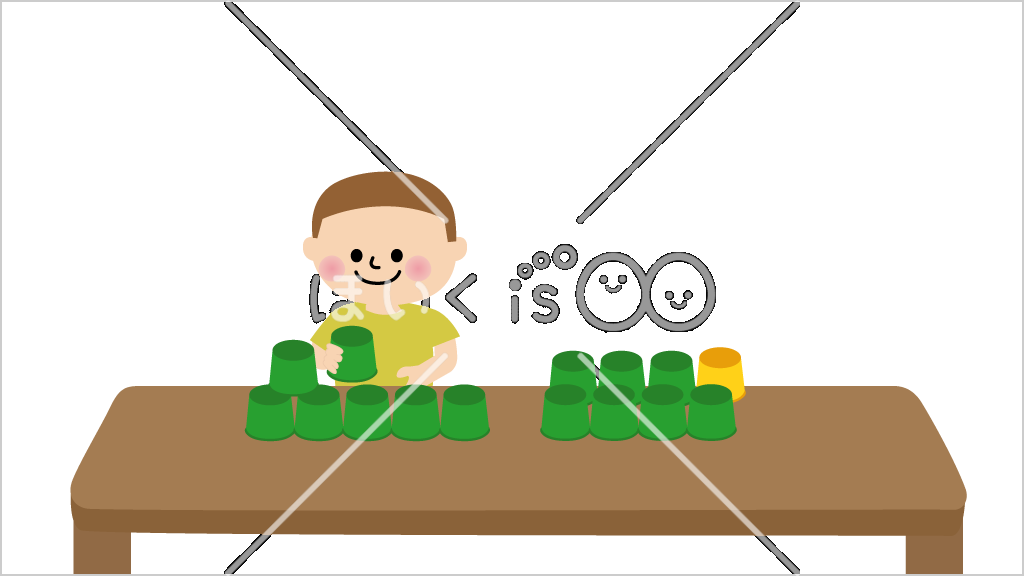 紙コップツリー積み競争②【イラスト】