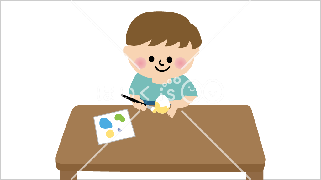 イースター遊び②エッグペイント【イラスト】