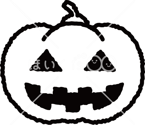 おばけかぼちゃ（モノクロ）【イラスト】