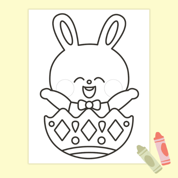 イースターのぬり絵_ウサギと殻【PDF】