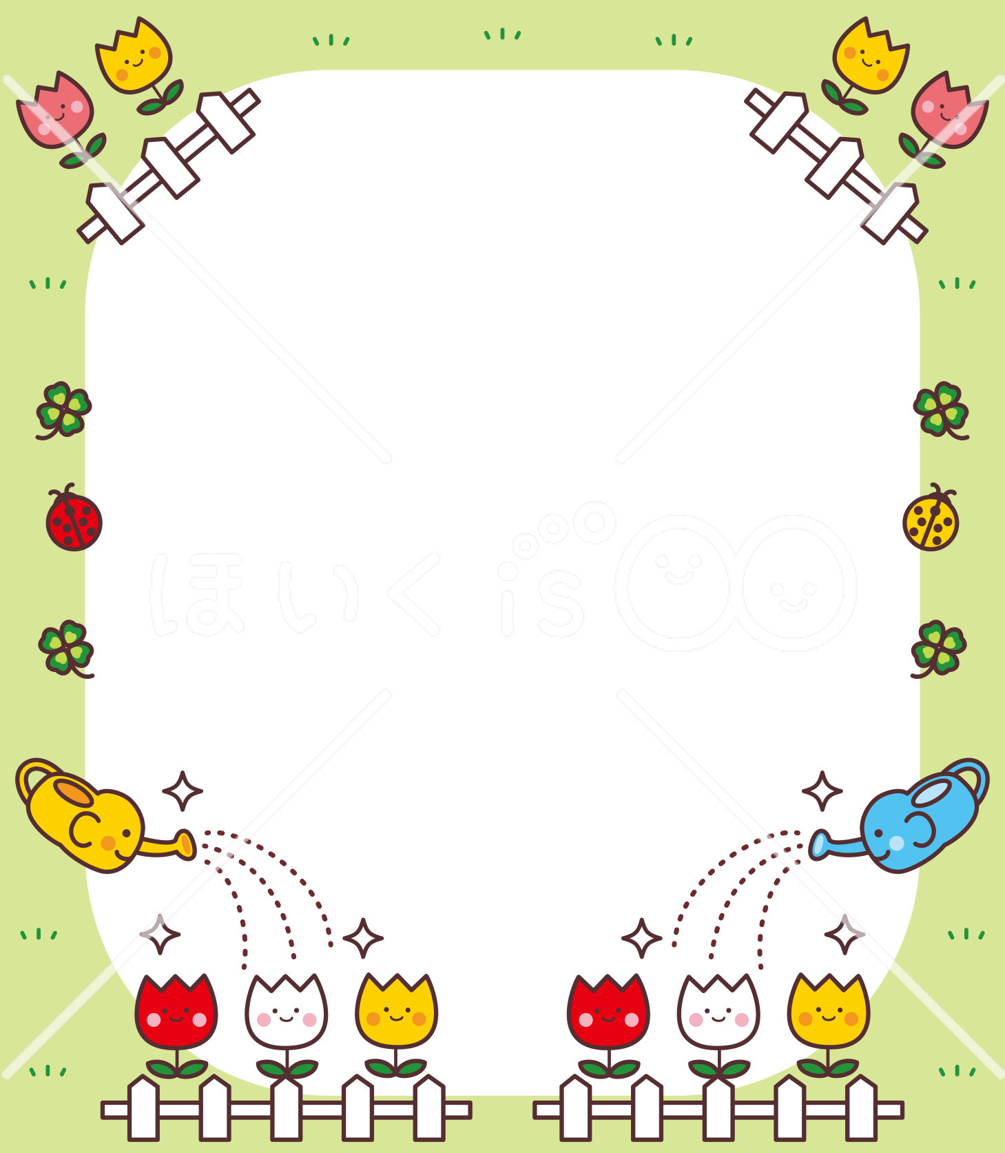 チューリップのフレーム｜5月のおたよりイラスト【PNG】