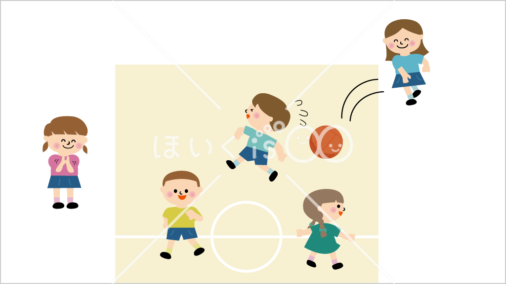 ルールのある遊び②ドッジボール【イラスト】