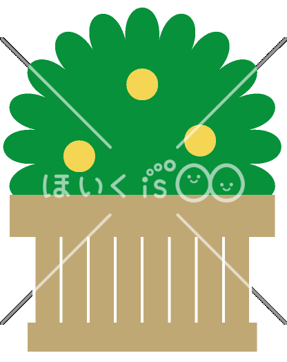 橘の飾り｜3月のおたよりイラスト【PNG】