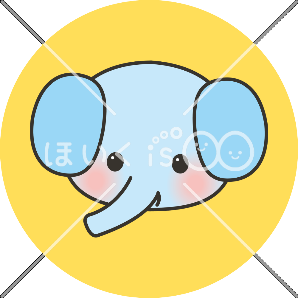 ゾウのイラスト｜動物のアイコン【PNG】