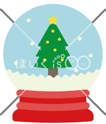 スノードーム｜12月のおたよりイラスト【PNG】