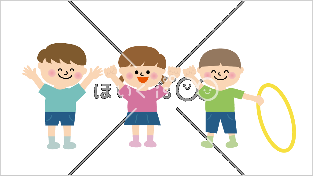 フラフープ送りリレー③【イラスト】