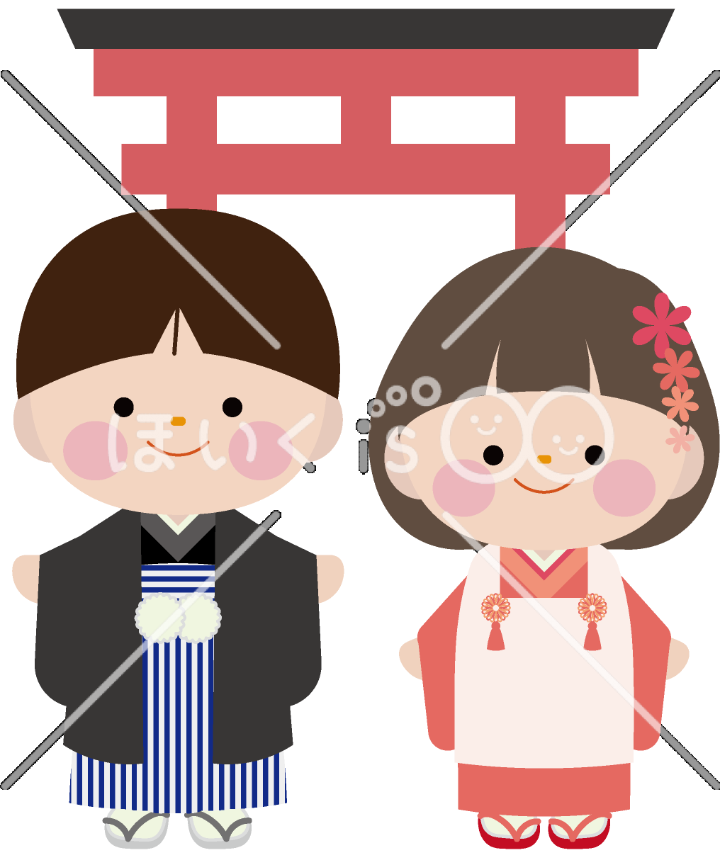 11月_七五三のお宮参り【イラスト】