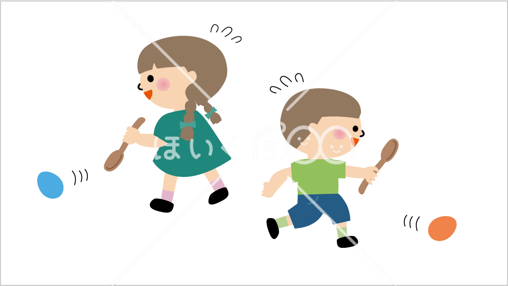 イースター遊び④エッグロール【イラスト】