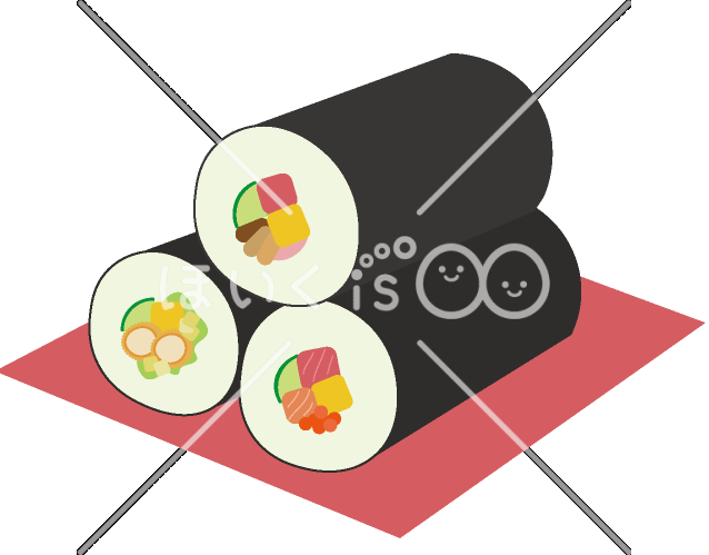 恵方巻｜2月のおたよりイラスト【PNG】