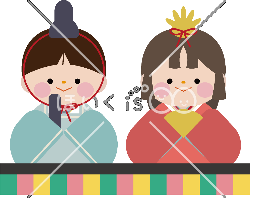 お内裏様とお雛様｜3月のおたよりイラスト【PNG】