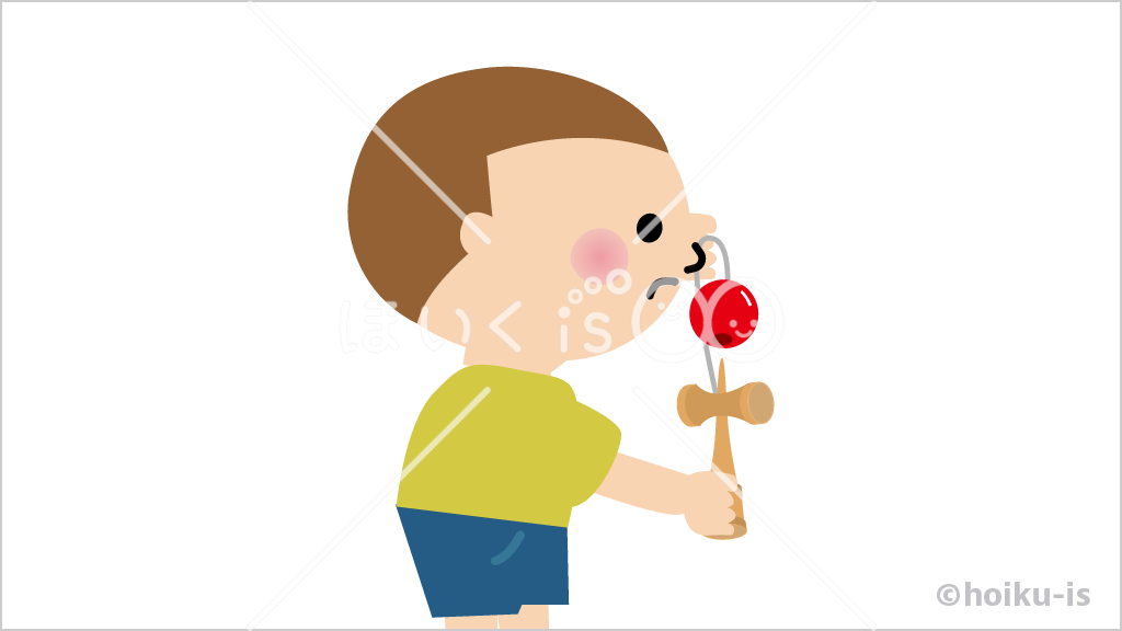 けん玉遊び⑤【イラスト】