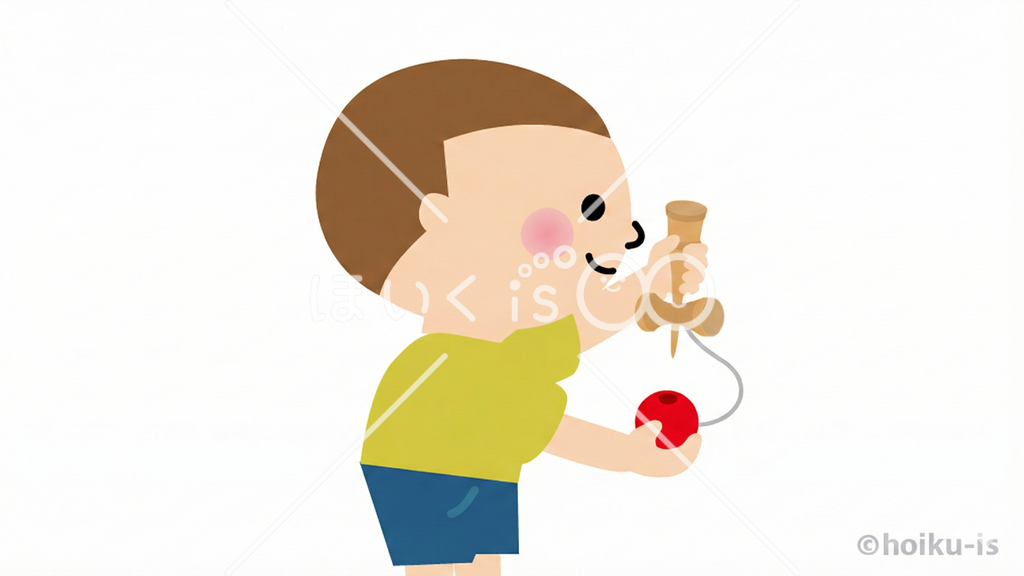 けん玉遊び②【イラスト】