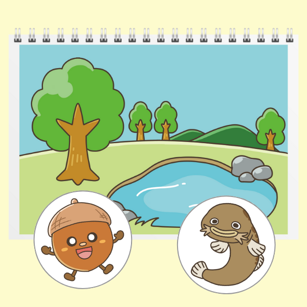 『どんぐりころころ』スケッチブックシアター用イラスト【PDF】