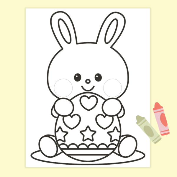イースターのぬり絵_ウサギ【PDF】