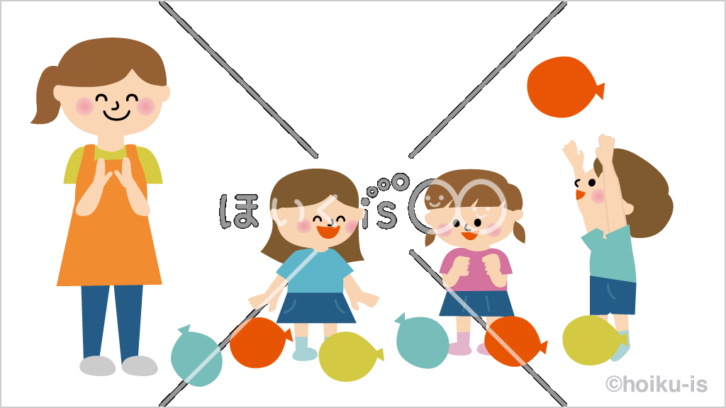 ふわふわ風船トス③【イラスト】