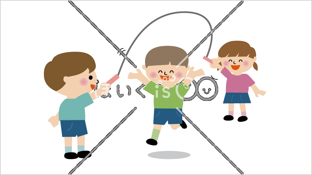 くまさんくまさん②｜縄跳び遊び【イラスト】