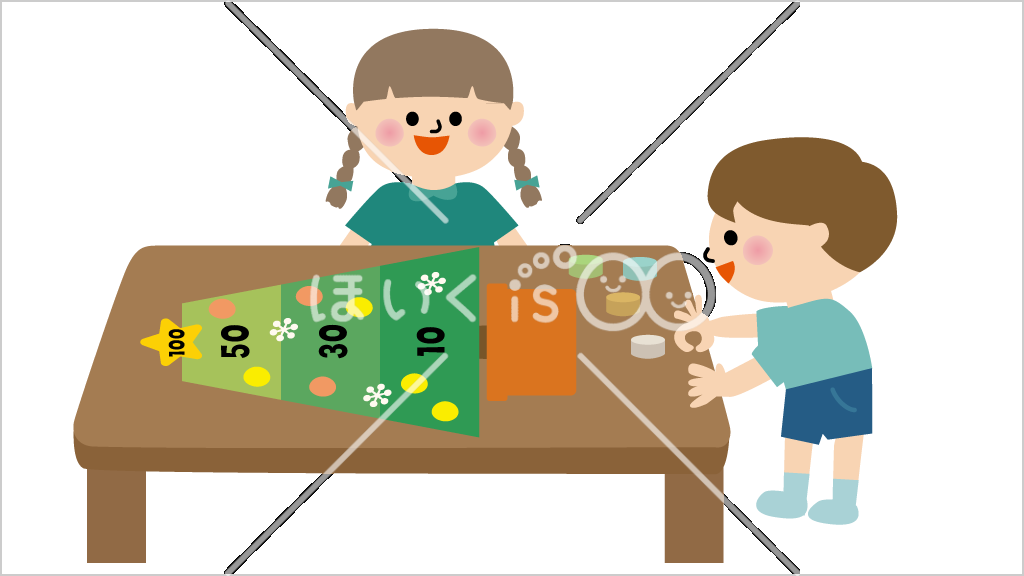 クリスマスツリーのカーリングゲーム②【イラスト】