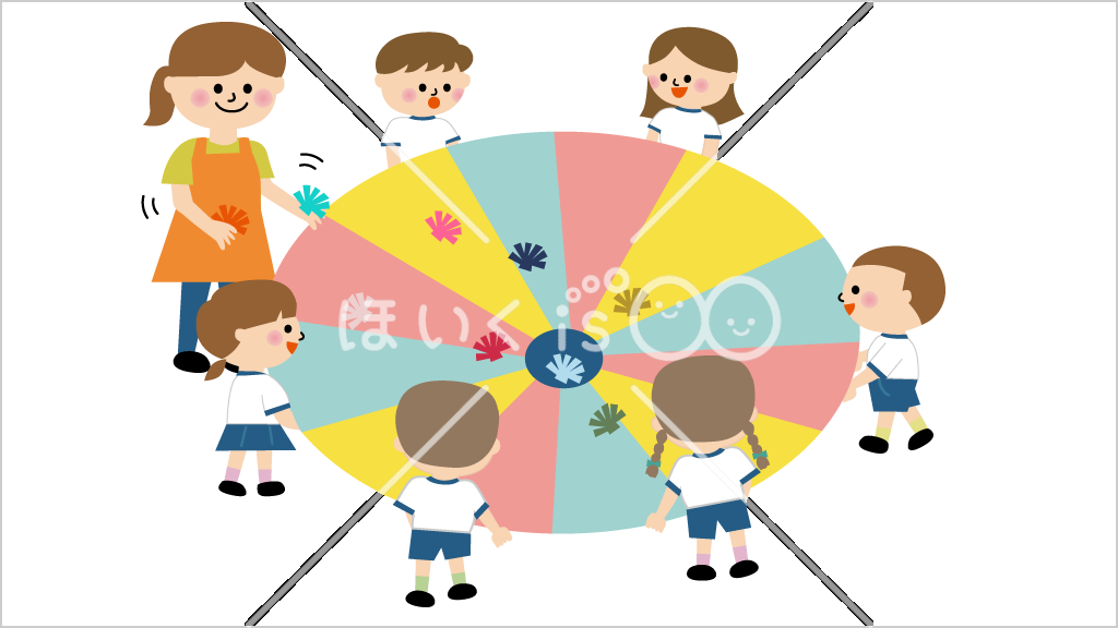 花火／クラッカー｜パラバルーン技①【イラスト】