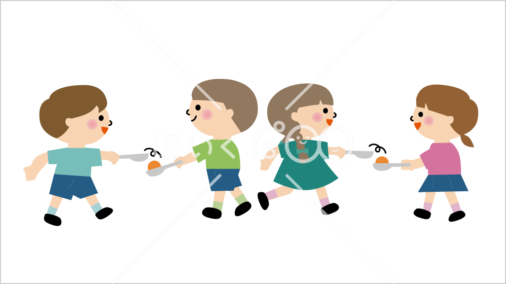 ピンポン玉リレー②【イラスト】