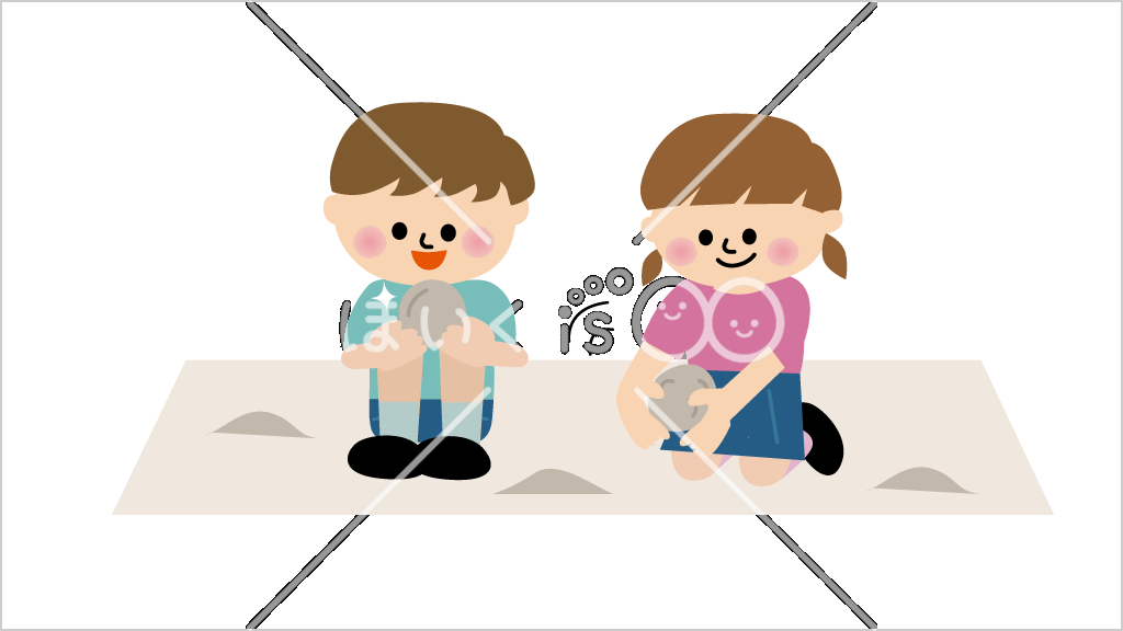 ピカピカ泥団子作り①【イラスト】