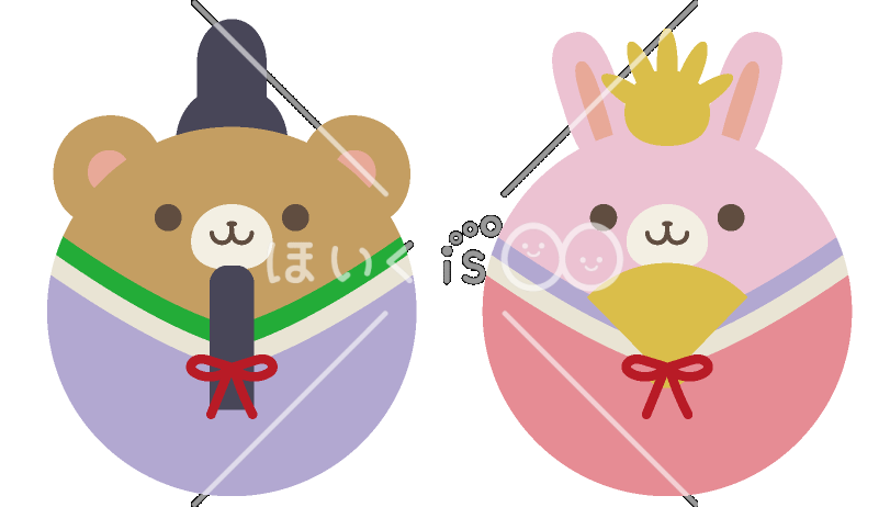 動物のお雛さま｜3月のおたよりイラスト【PNG】