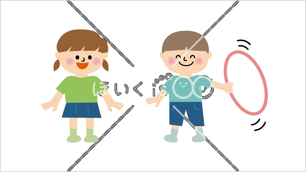 フラフープキャッチ①【イラスト】