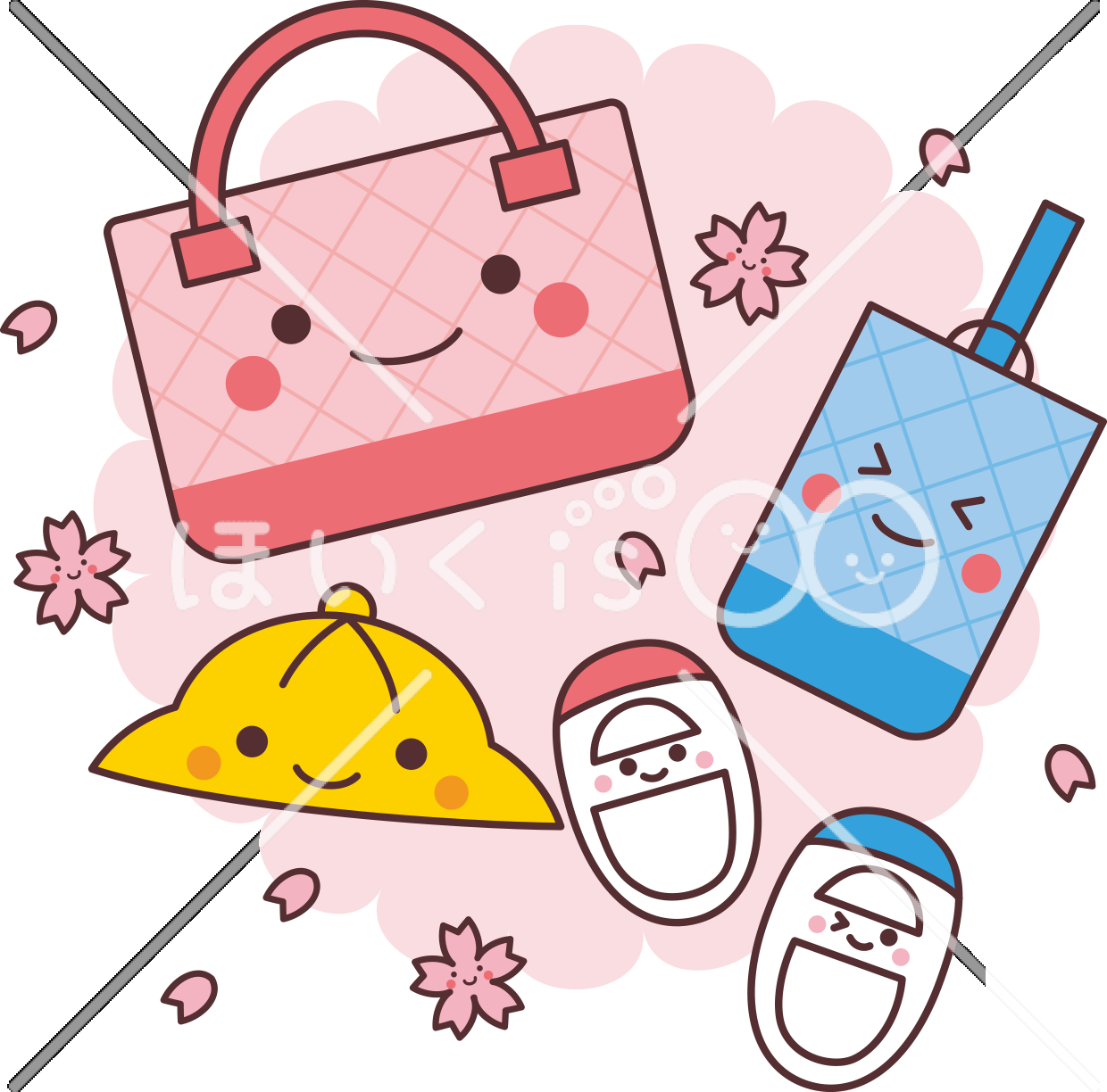 通園グッズ｜4月のおたよりイラスト【PNG】