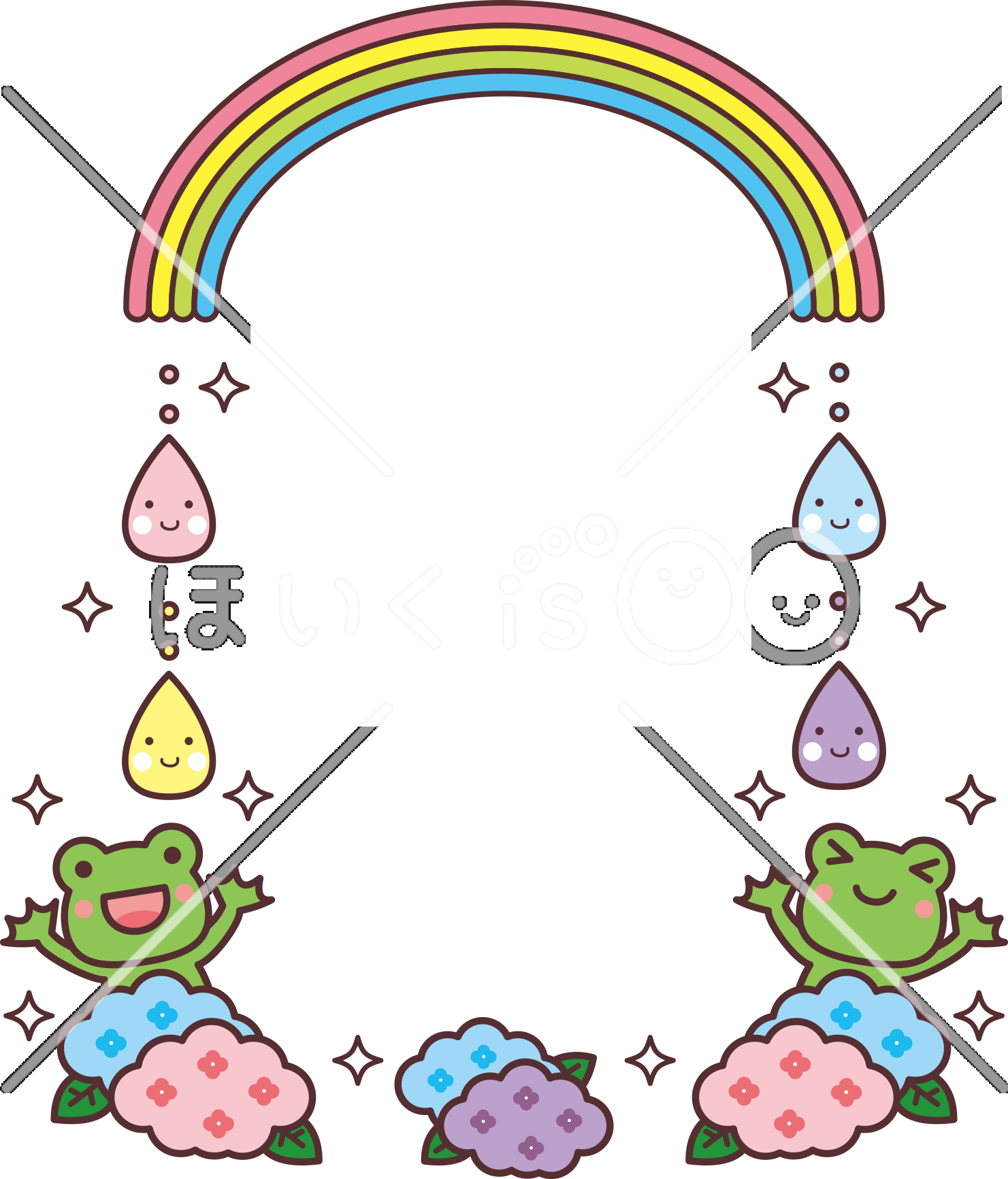 梅雨のフレーム｜6月のおたよりイラスト【PNG】