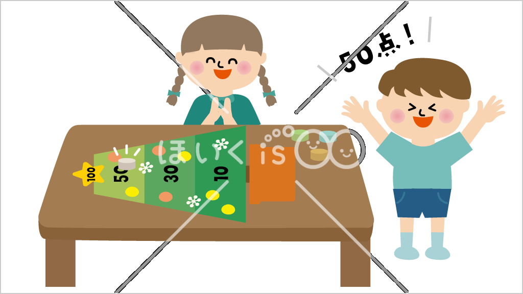 クリスマスツリーのカーリングゲーム③【イラスト】