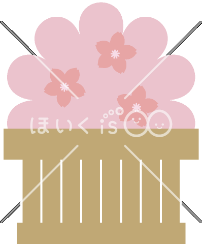 桃の花の飾り｜3月のおたよりイラスト【PNG】