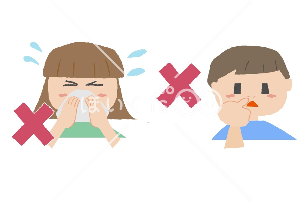 鼻血の処置後の禁止事項①【イラスト】