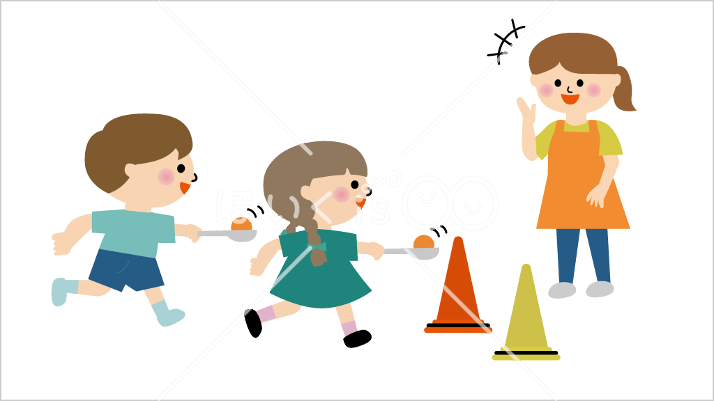 ピンポン玉リレー①【イラスト】