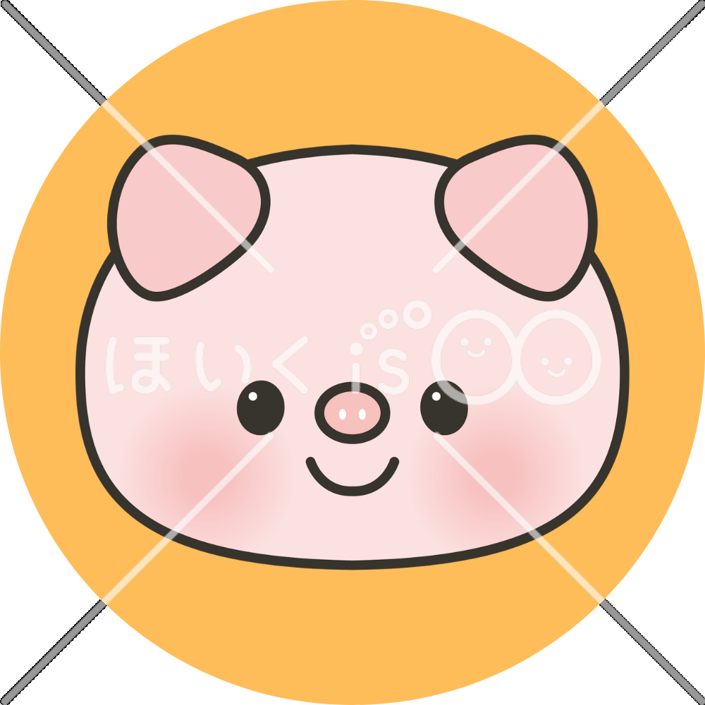 ブタのイラスト｜動物のアイコン【PNG】