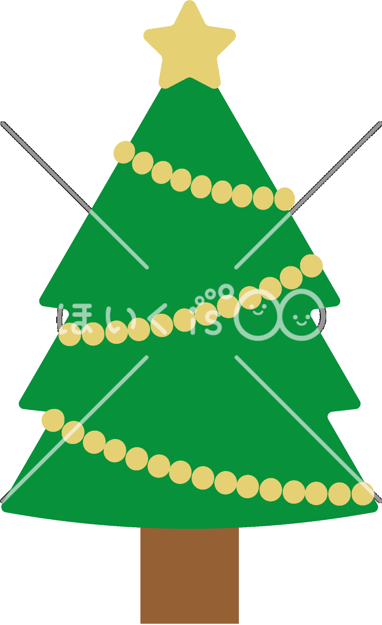 クリスマスツリー｜12月のおたよりイラスト【PNG】