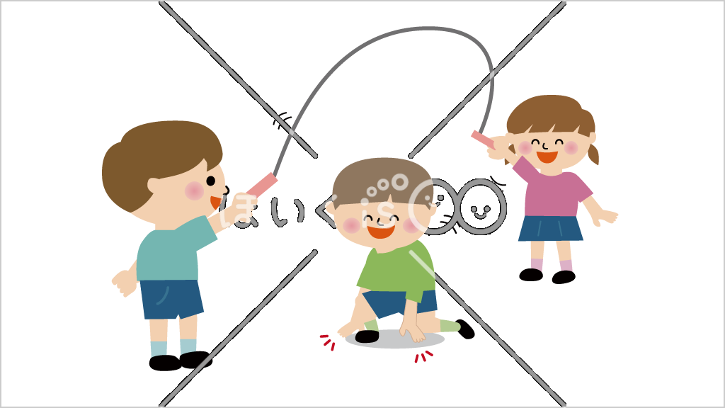 くまさんくまさん④｜縄跳び遊び【イラスト】