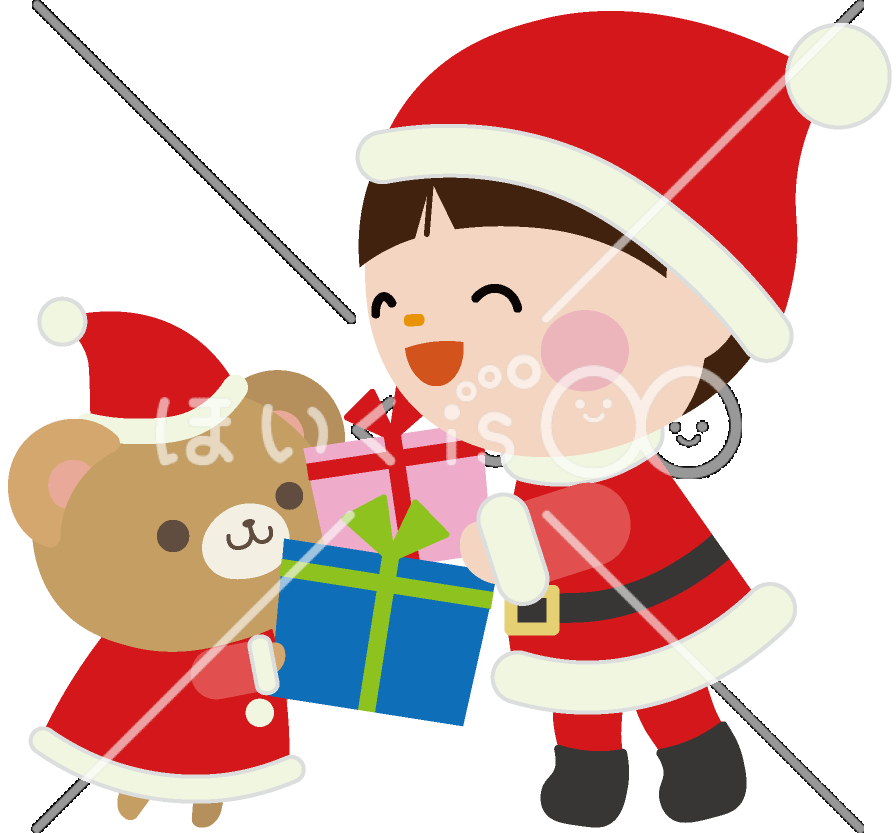 プレゼント交換｜12月のおたよりイラスト【PNG】