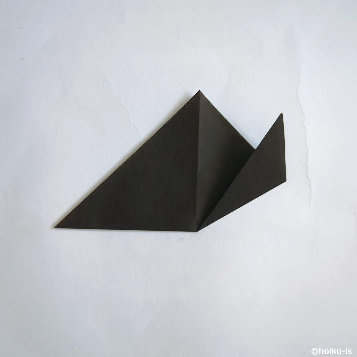 三角形の両端を写真のように折る