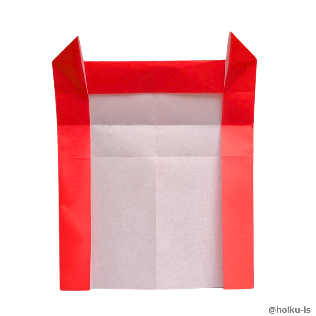 ⑤で折ったところを上向きにして折る