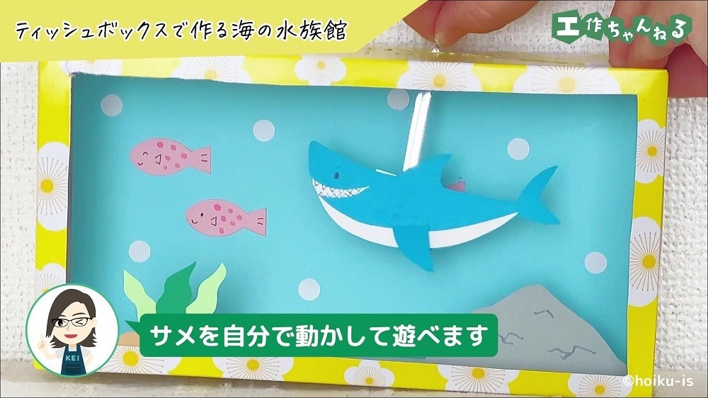サメを動かしている遊んでいる様子