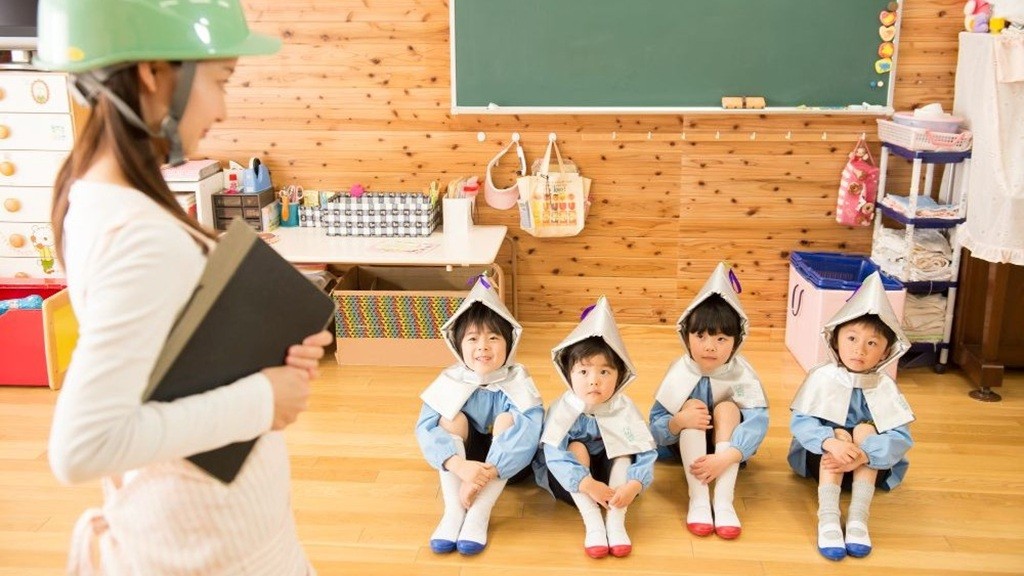 保育園の避難訓練の様子