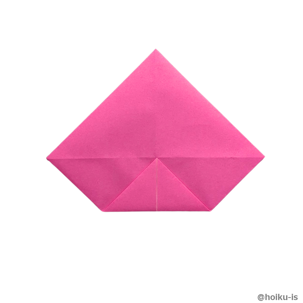 裏返したら、③と同じように中心に向かって折る