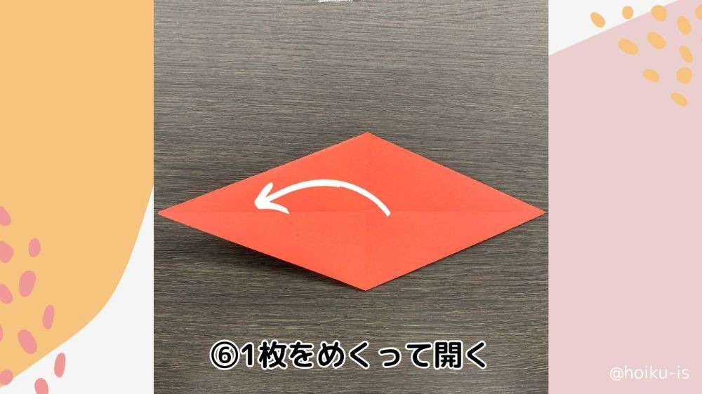 折り紙をめくって開いた図