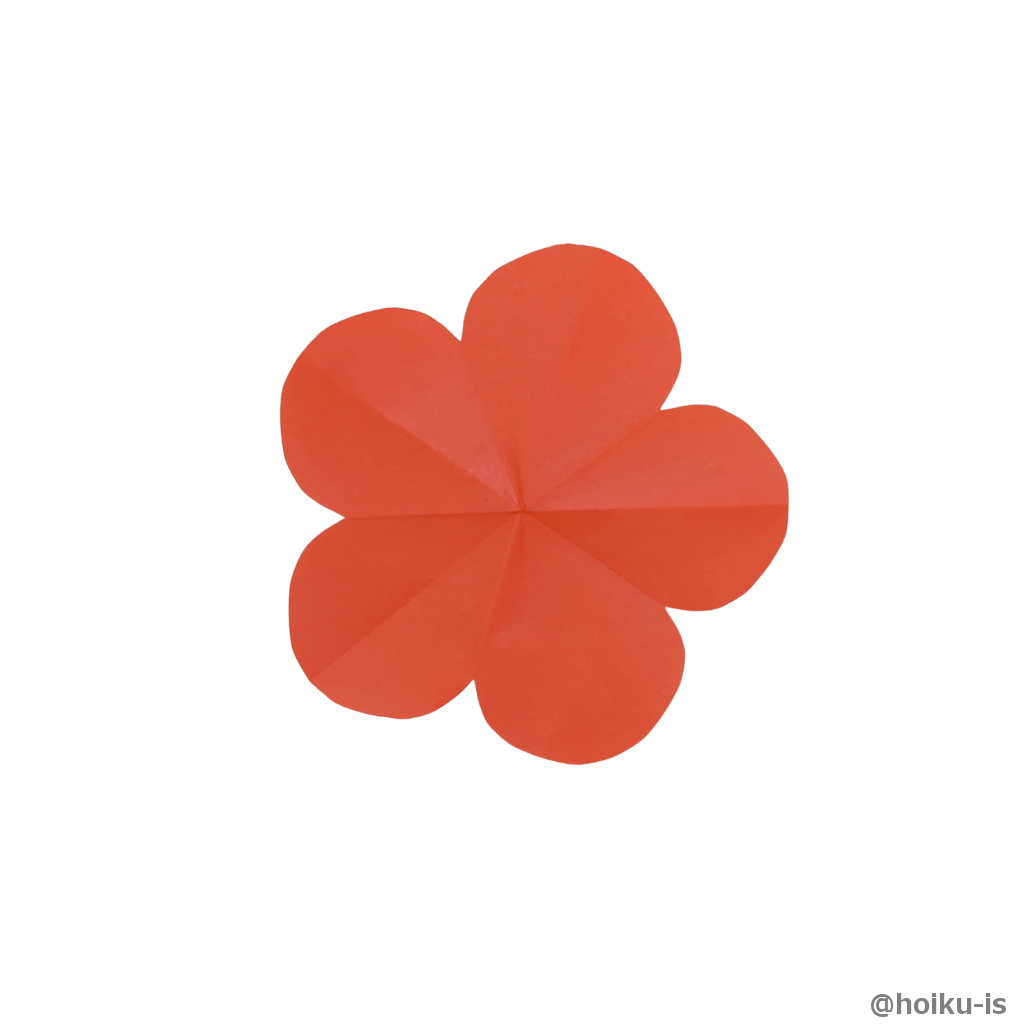 ひらいたら梅の花の形になりました