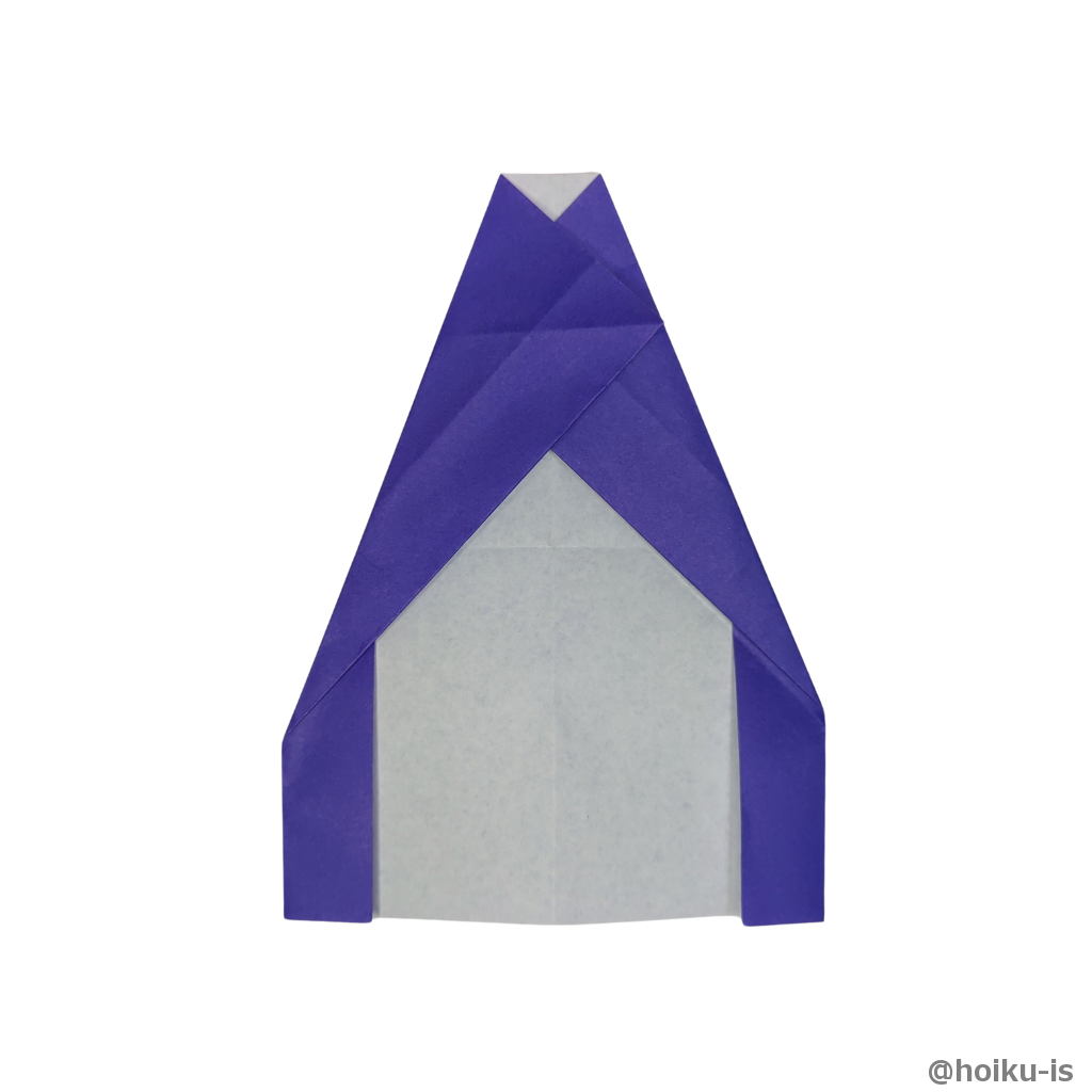 ④でできた折り筋に合わせて左右の辺を折る